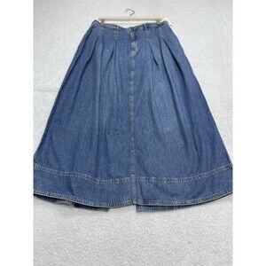 Anthropologie Pilcro Skirt Midi Women Blue Denim Boho Retro Vacation Size 8 NWT